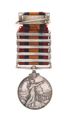 Queen's South Africa Medal 1899-1902, with five clasps: 'Cape Colony', 'Orange Free State', 'Transvaal', 'South Africa 1901' and 'South Africa 1902', Private Benjamin Herbert Hodgson, 3rd County of London Imperial Yeomanry (Sharpshooters)