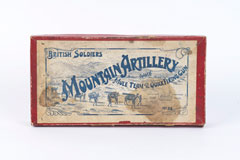 Box for model set, Mountain Artillery with Mule Team and Quick Firing Gun set, William Britain Limited, 1908