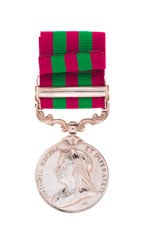 India Medal 1895-1902, with clasp, 'Punjab Frontier 1897-98', Private W Davis, 1st Battalion, The Buffs (East Kent Regiment)