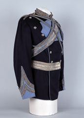 Officer's full dress tunic, British lancer pattern, Lieutenant-Colonel Walter Fane, 19th Regiment of Bengal Cavalry (Lancers), 1875 (c)