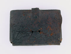 Leather music card pouch and contents, 1880 (c)