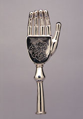 Silver hand standard finial, replica, 1921