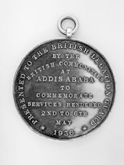 Silver medal, Sepoy Harnam Singh, 5/14th Punjab Regiment, for the Defence of the British Legation, Addis Ababa, 1936