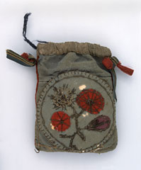 Embroidered cloth purse belonging to Sergeant Frederick Newman, 97th (Earl of Ulster's) Regiment of Foot
