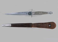 Fairbairn-Sykes fighting knife, 1st pattern 1941, used by Major Alan Smallman, No 3 Commando, 1941 (c)