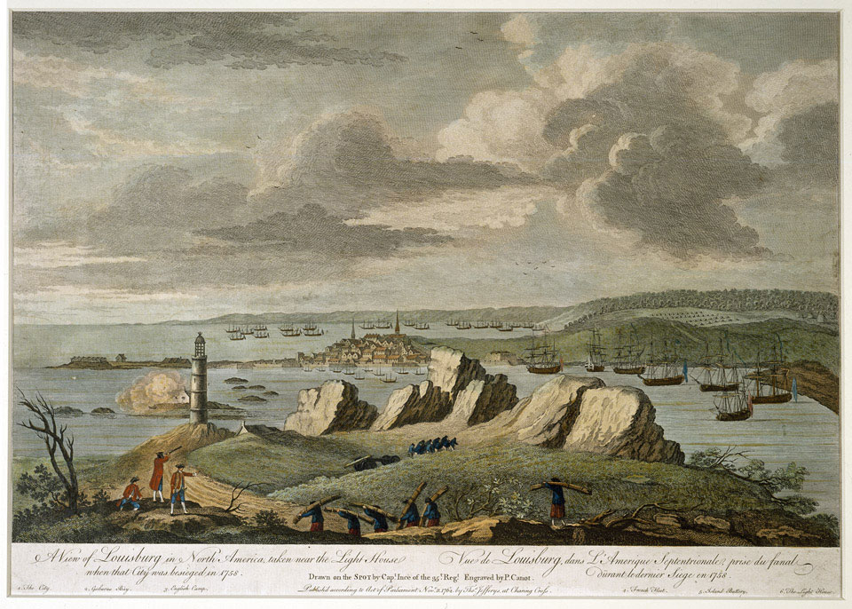 'A view of Louisburg in North America taken near the Light House when that City was besieged in 1758'