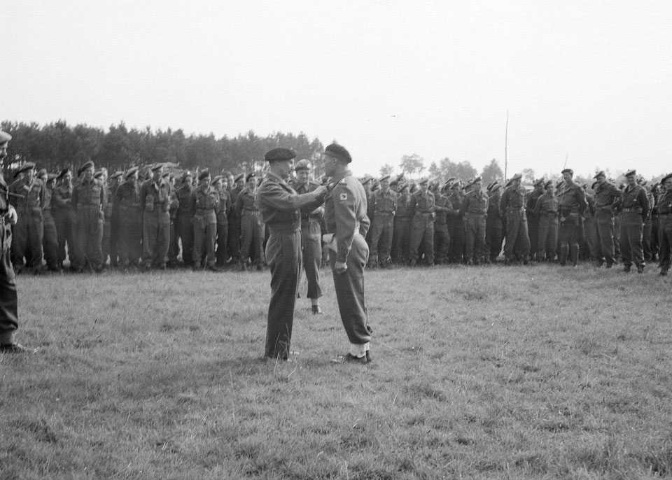 General Montgomery awarding Captain Bill Cotton with the Military Cross, 1944