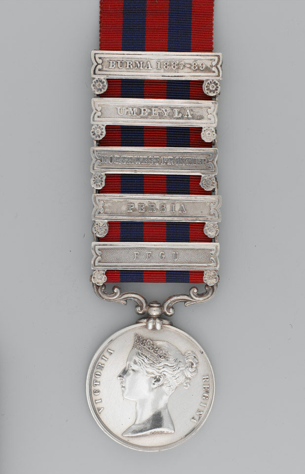 India General Service Medal, with 5 clasps: 'Pegu', 'Persia', 'North ...