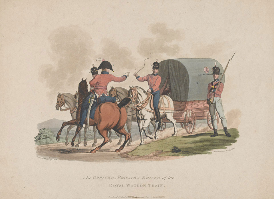 An Officer, Private and Driver of the Royal Waggon Train. 1812