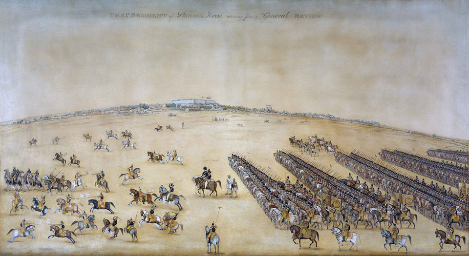 'The 1st Regiment of Skinner's Horse returning from a General Review', 1828