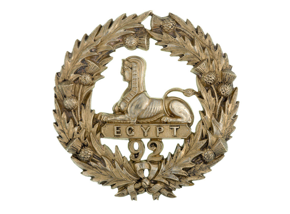 Glengarry badge, other ranks', 92nd (Gordon Highlanders) Regiment of Foot, 1874-1881