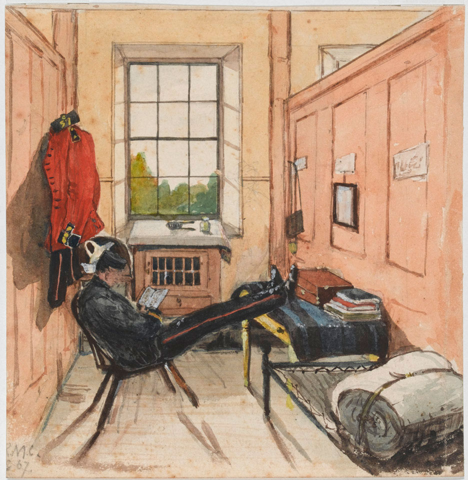 'My bunk at the R.M.C. Sandhurst 1866-67'