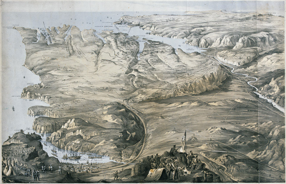 Panoramic view of the entrenchment of Allied Armies of England and France before Sebastopol 