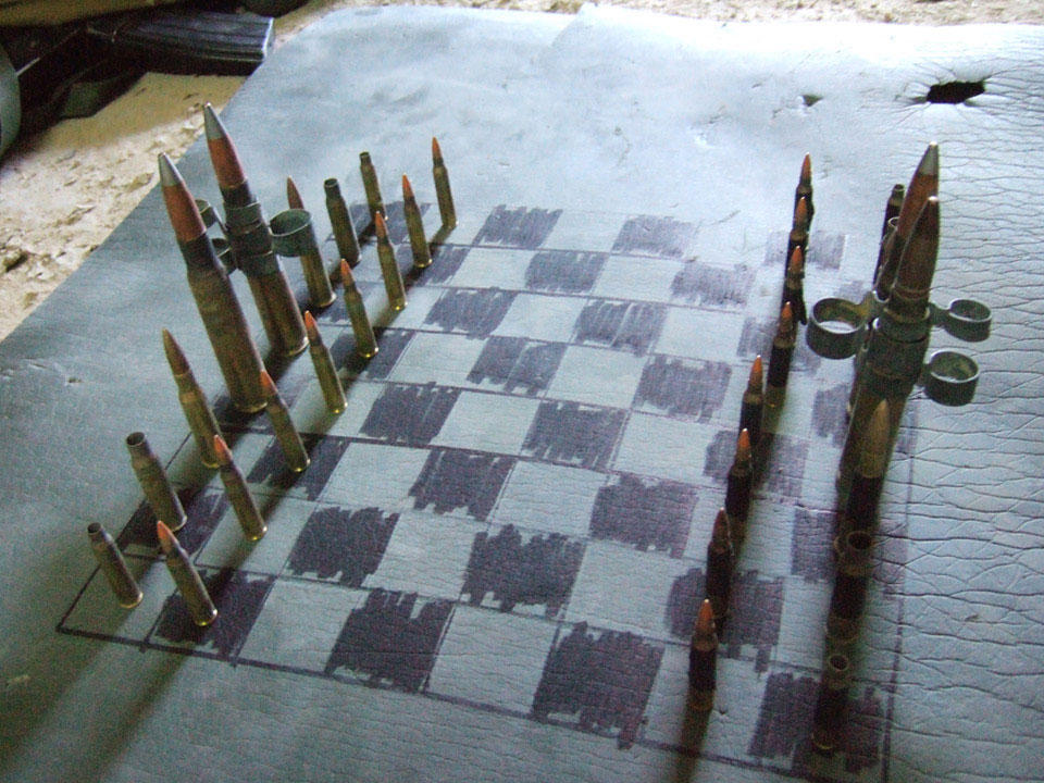 'DIY chessboard', Forward Operating Base Robinson, Sangin, 2006