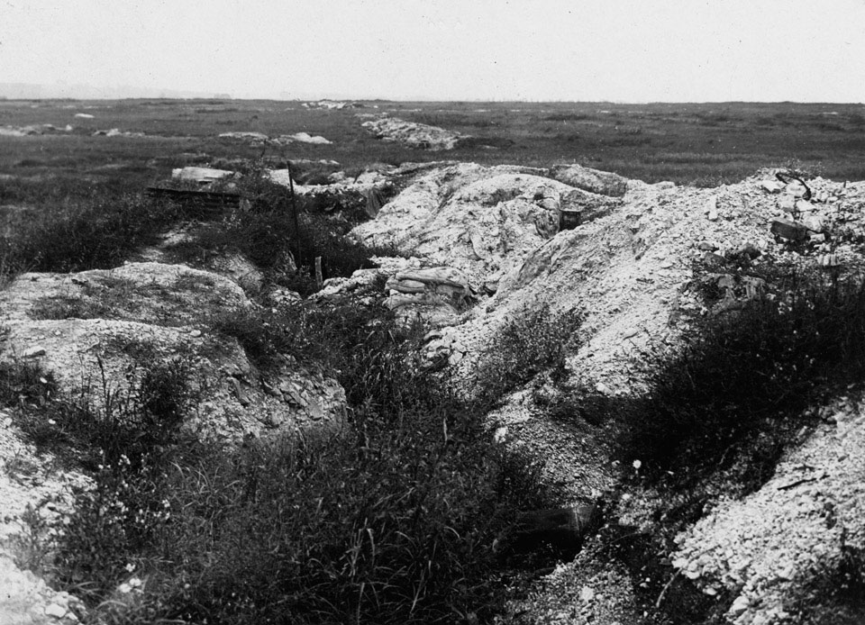 'Support trench used on the 1st of July 1916 as it appears today. Scene ...