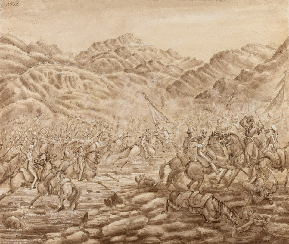 'Charge of the Cavalry of the rear Guard at the Battle of Tezeen, 1842'