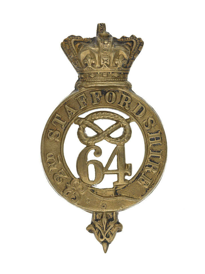 Glengarry badge, other ranks, 64th (2nd Staffordshire) Regiment of Foot, 1874 (c)