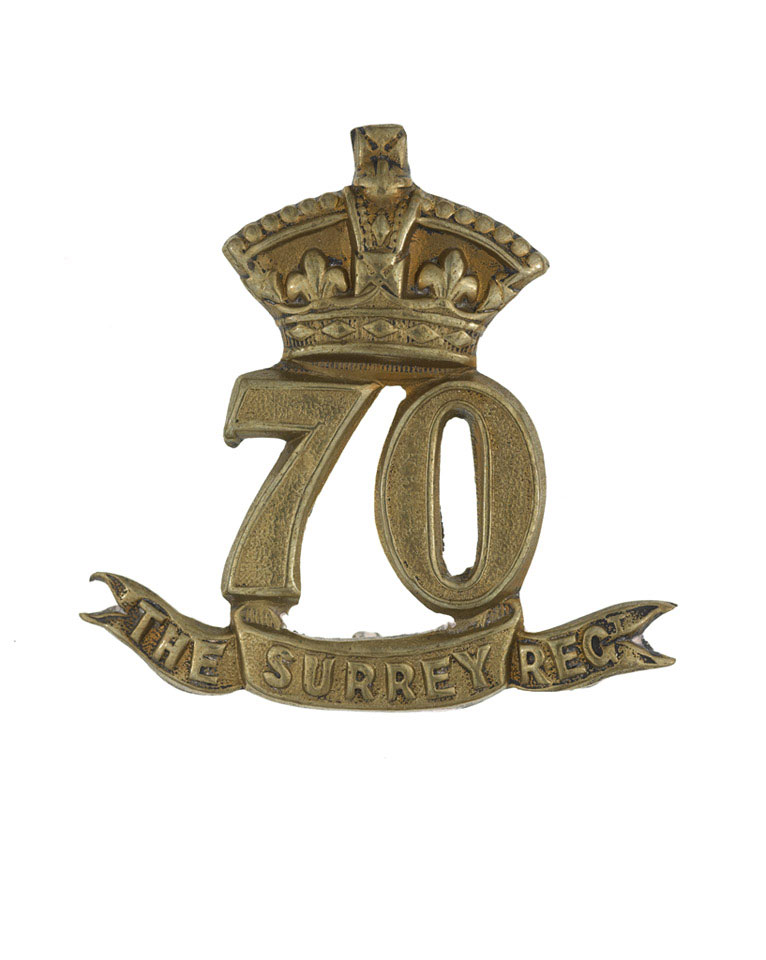 Other ranks' glengarry badge, 70th (Surrey) Regiment of Foot, 1874 (c)