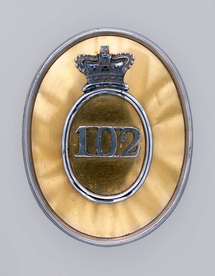 Shoulder belt plate, officer, 102nd Regiment of Foot, 1808-1816