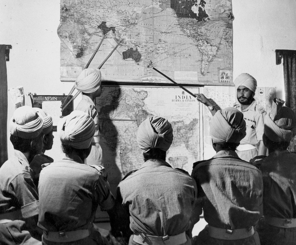 Map briefing for Sikh soldiers, 1947
