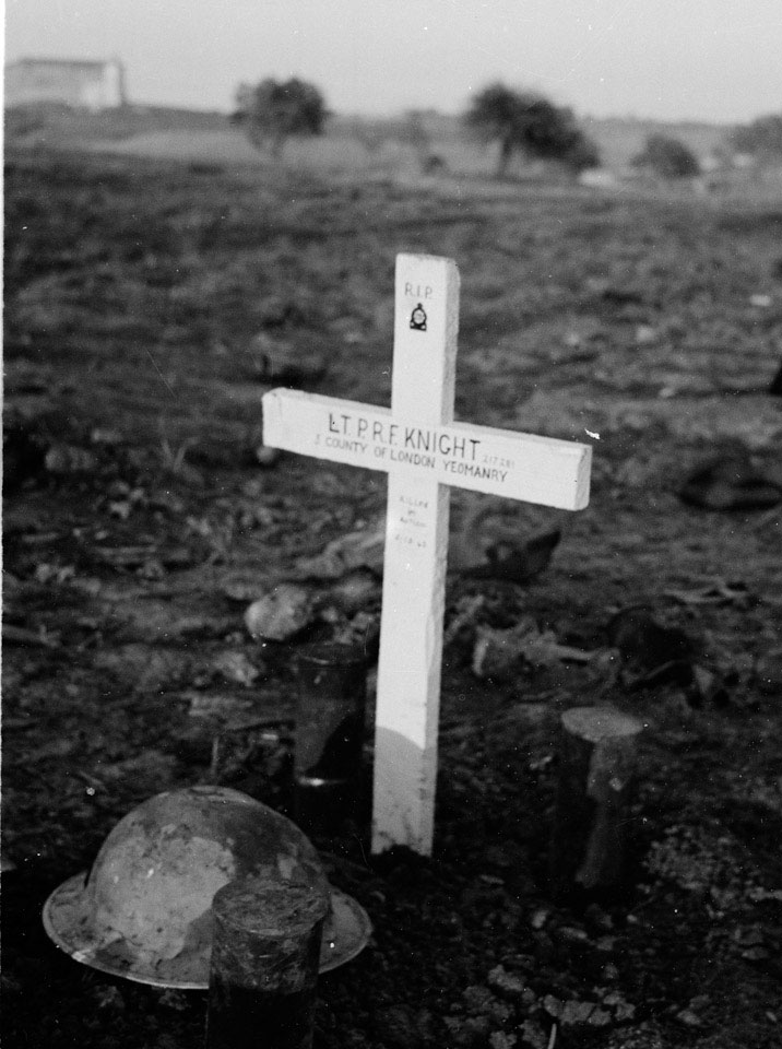 The grave of Lieutenant Peter Knight, 3rd County of London Yeomanry (Sharpshooters), Italy, 1943
