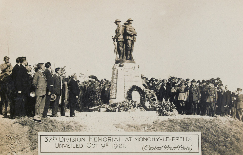 The unveiling of the 37th Division Memorial at Monchy-le-Preux, 1921