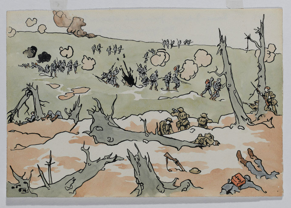 'Somme - July 1916 - German counter attack on S. Africans in Delville Wood'