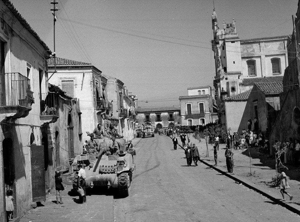 Sherman tank of 'A' Squadron, 3rd County of London Yeomanry, Mascalucia, Sicily, 1943