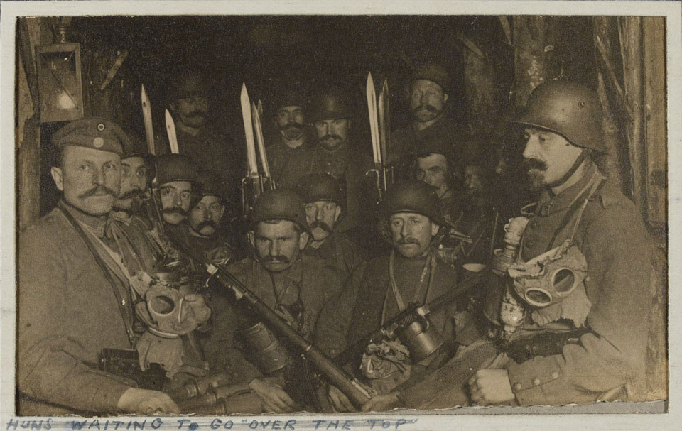 German troops 'waiting to go over the top', 1918