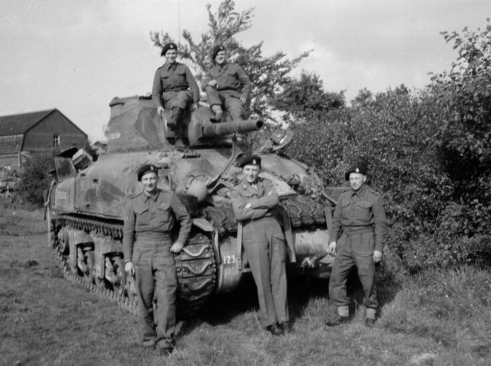 Sherman tank and crew from 'B' Squadron, 3rd/4th County of London ...
