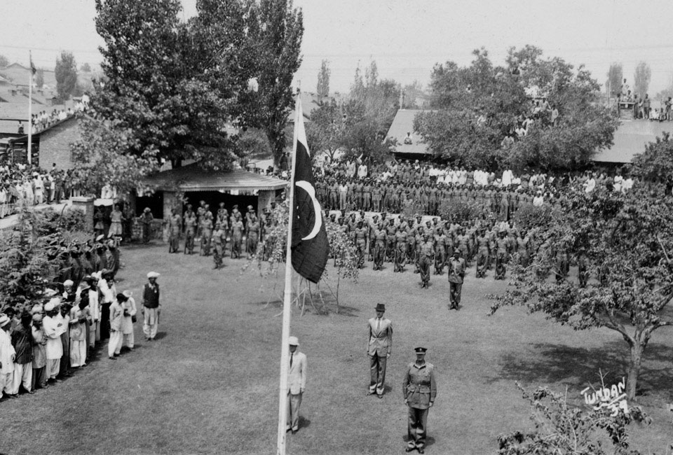 Pakistan independence day at Razmak, North West Frontier, 15 August 1947