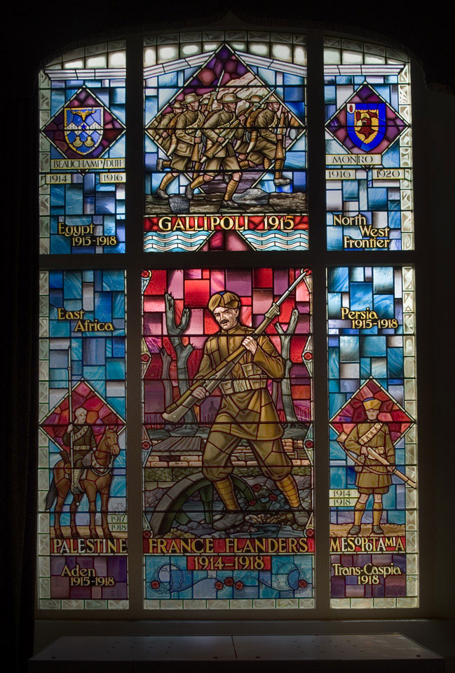 Stained glass window memorial to the Indian Soldier, 1970