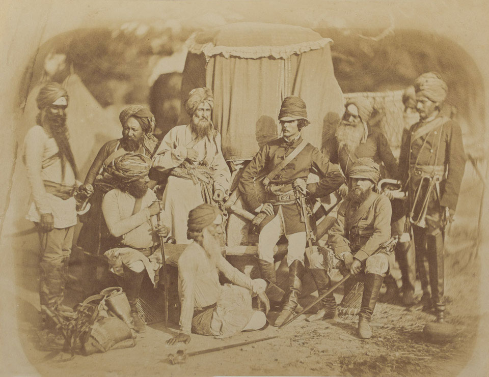 Sikh and British Officers of Hodson's Horse, Indian Mutiny, 1858