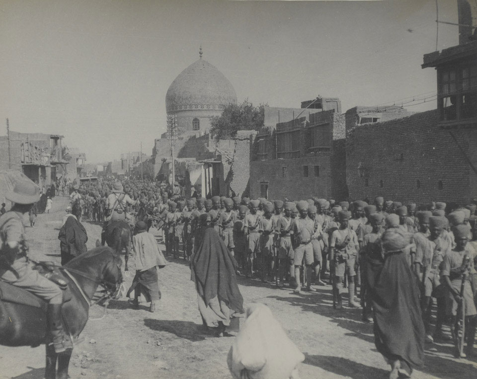 Indian Troops in New Street, Baghdad, 11 March 1917