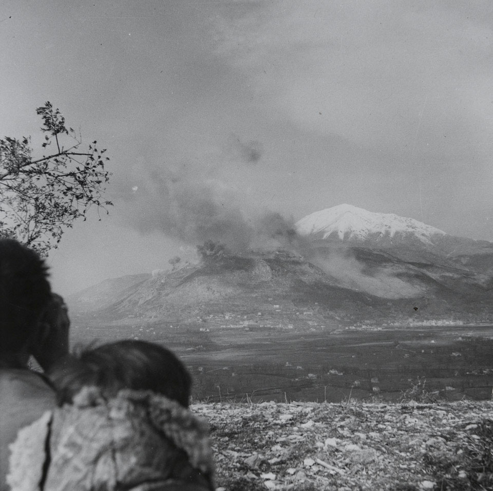 The heavy bombardment of Monte Cassino monastery, February 1944
