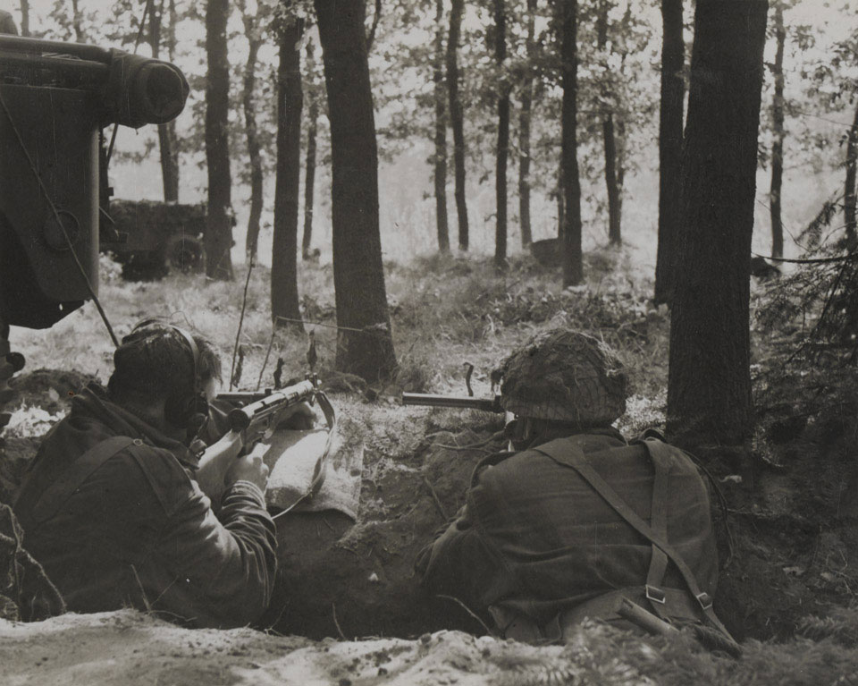 Troops dug in holding Brigade Headquarters, Arnhem, 18 September 1944