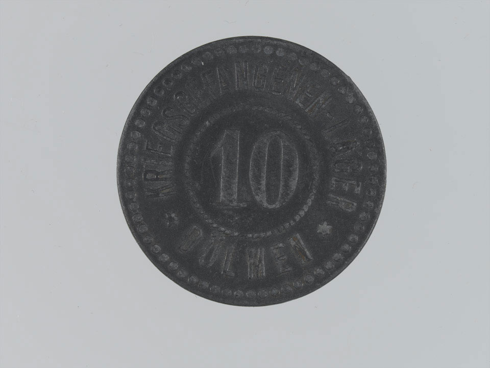 Coin issued to British prisoners of war at Dülmen camp in Westphalia, 1916 (c)