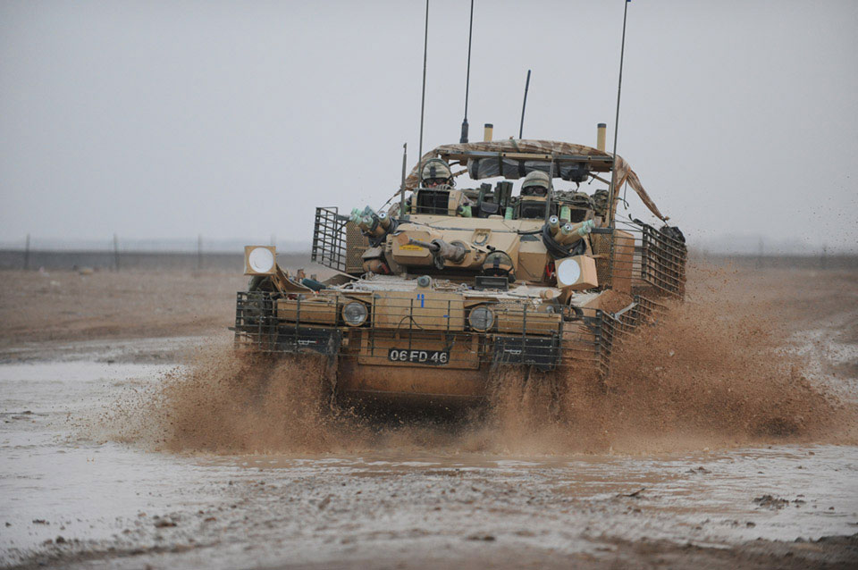A Scimitar CVR (T) light reconnaissance tank in Helmand, 2011