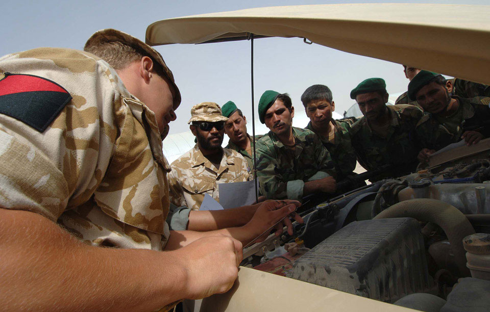Afghan National Army Personnel Being Mentored By Soldiers From 13 Air Assault Support Regiment