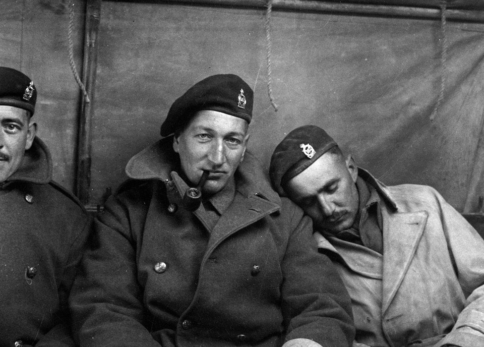 'Jimmy Sale & Freddie Crowley. The first hang-over: going on leave', 3rd County of London Yeomanry (Sharpshooters), North Africa, 1942 (c)