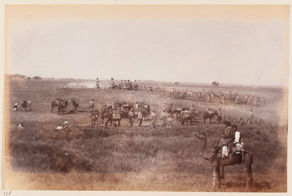 Sappers and Miners making shelter trenches during the Delhi Camp of ...