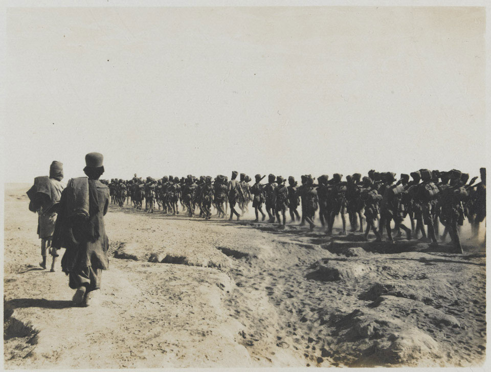 8th Rajputs on the march near Shuster, Mesopotamia, November 1916