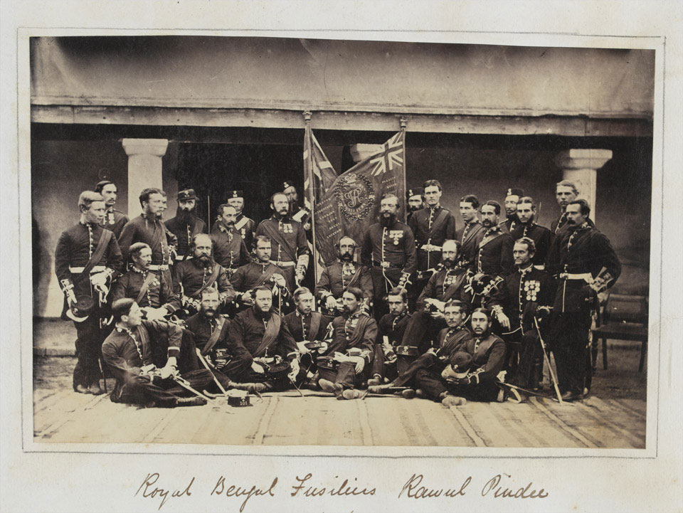 Members of the 101st Regiment of Foot (Royal Bengal Fusiliers) at Rawalpindi, 1864