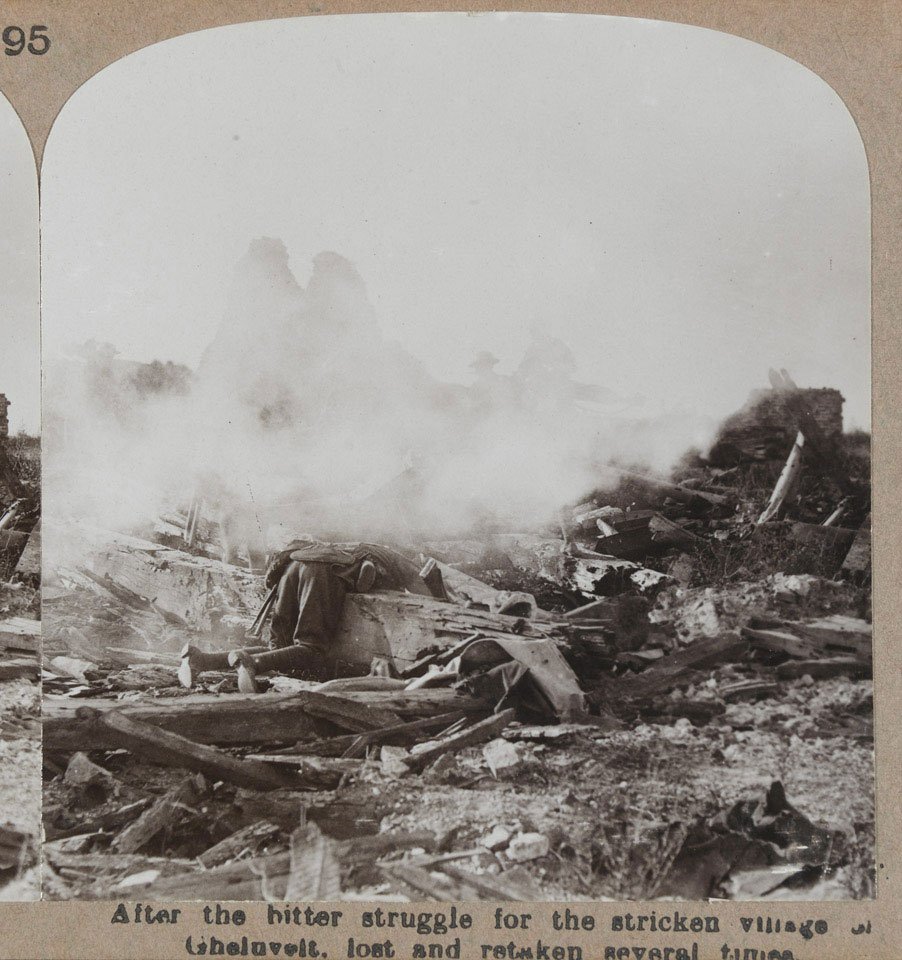 'After the bitter struggle for the stricken village of Gheluvelt, lost and retaken several times', 1914