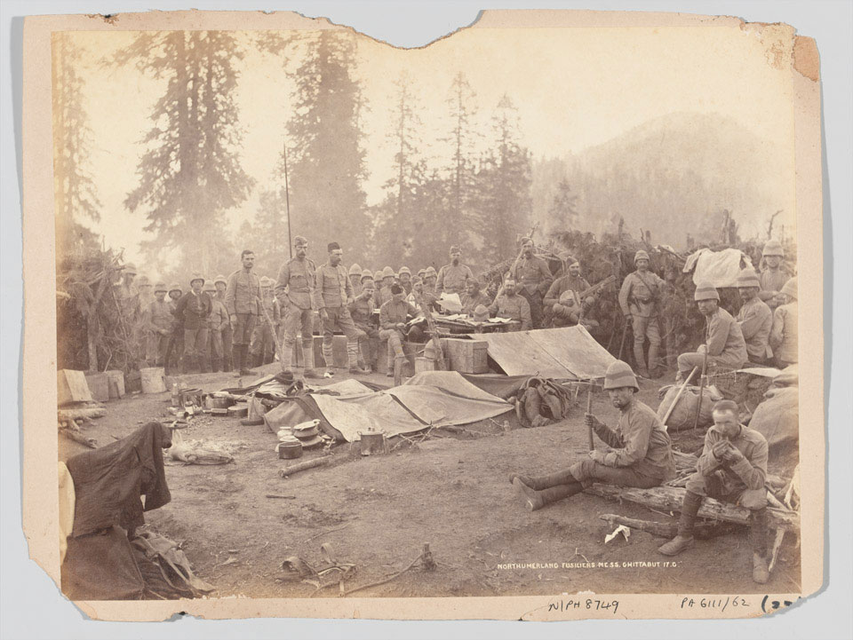 Northumberland Fusiliers mess during the Black Mountain expedition, 1888