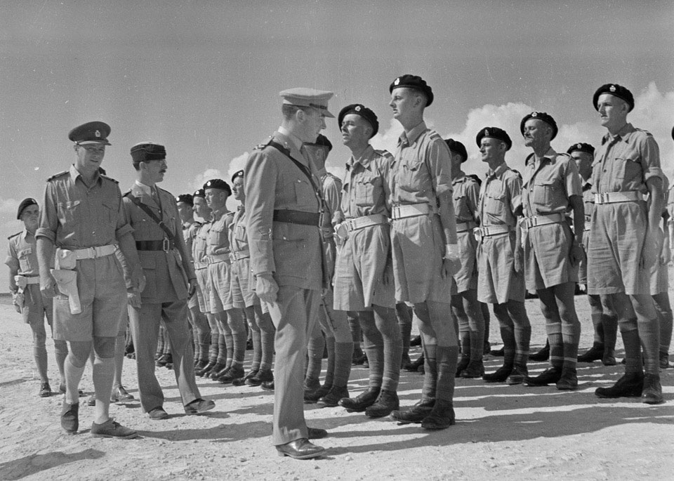 'COs inspection. Col Grafftey Smith inspecting 'A' Sqdn, Mareopolis ...