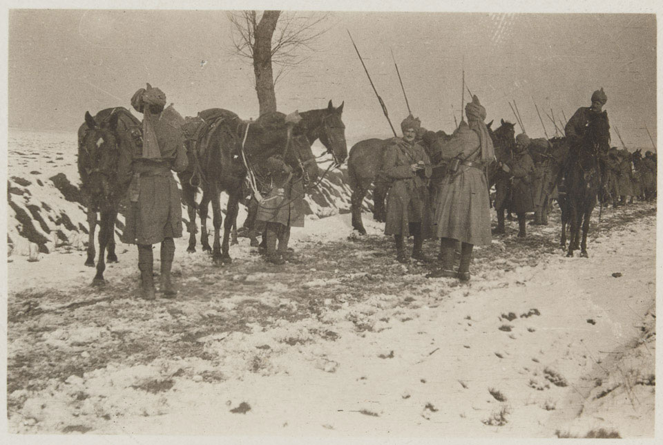 19th Lancers (Fane's Horse) on the march, France, February 1915 ...