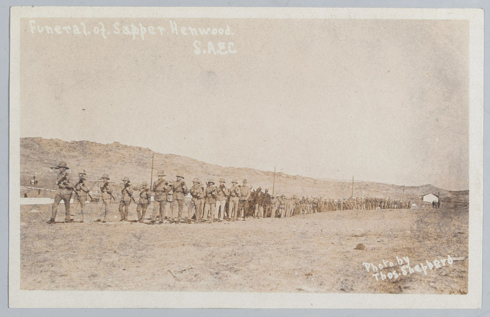 'Funeral of Sapper Henwood', members of the South African Engineer Corps bury a comrade, 1915