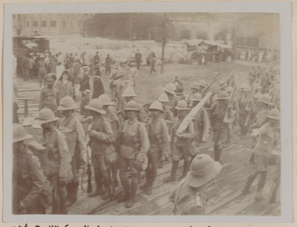 2nd Battalion The South Wales Borderers embarking on the SS 'Shuntien' for Tsingtao, 19 September 1914