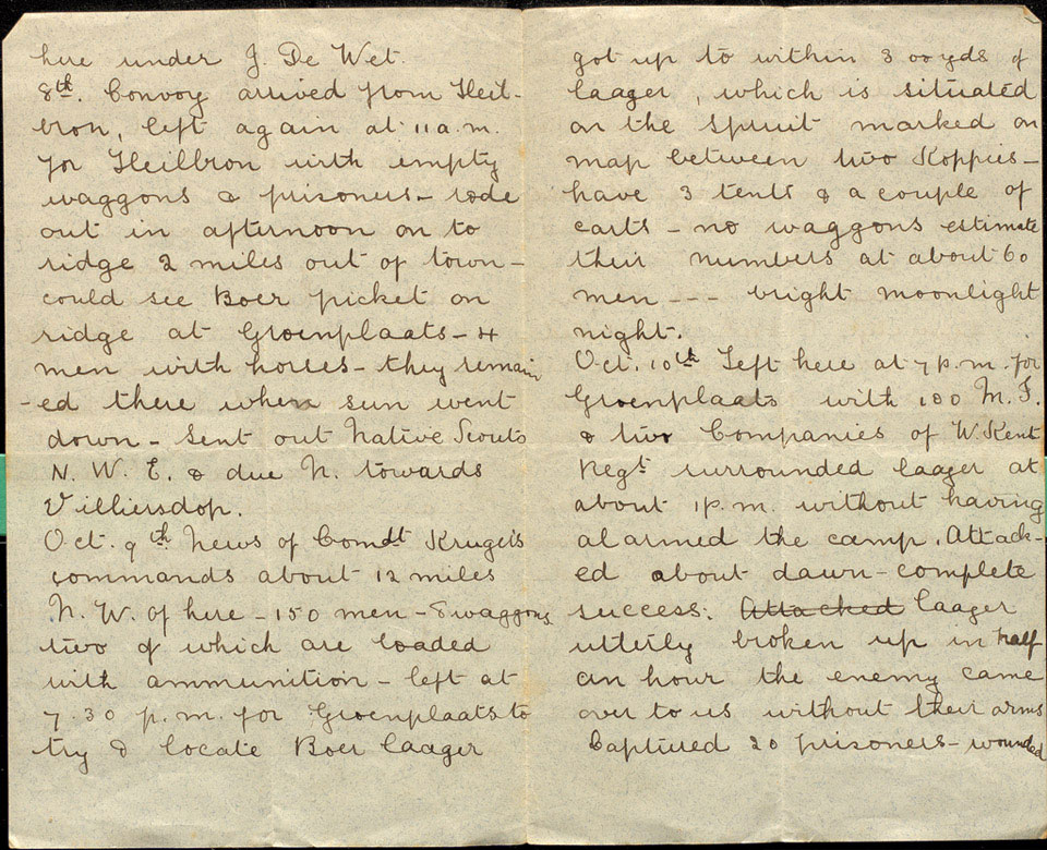 Manuscript copy of a letter, by Stuart Edward Craig to his mother from ...